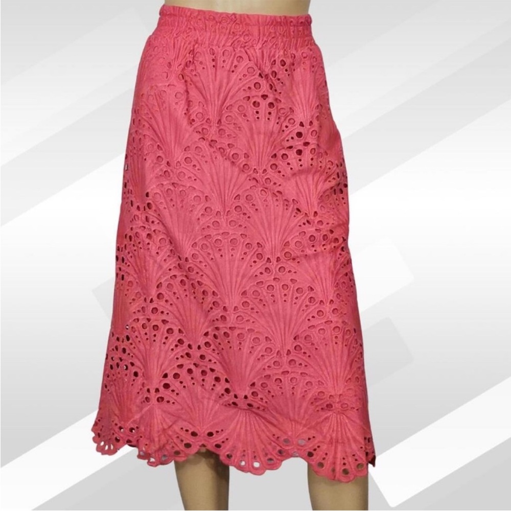 NWT Andie THE MONA EYELET SKIRT Coquette ROSETTE PINK Feminine GIRLHOODCORE